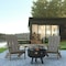 Flash Furniture 2 Gray Adirondack Chairs-Star & Moon Fire Pit JJ-C145012-32D-LTG-GG - alternate 1